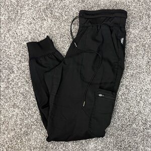 Black Jogger Scrub Pants with Drawstring